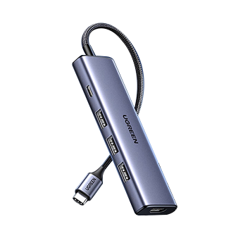 绿联15596USB-C转3xUSB-A3.0+HDMI+PD五合一多功能扩展坞