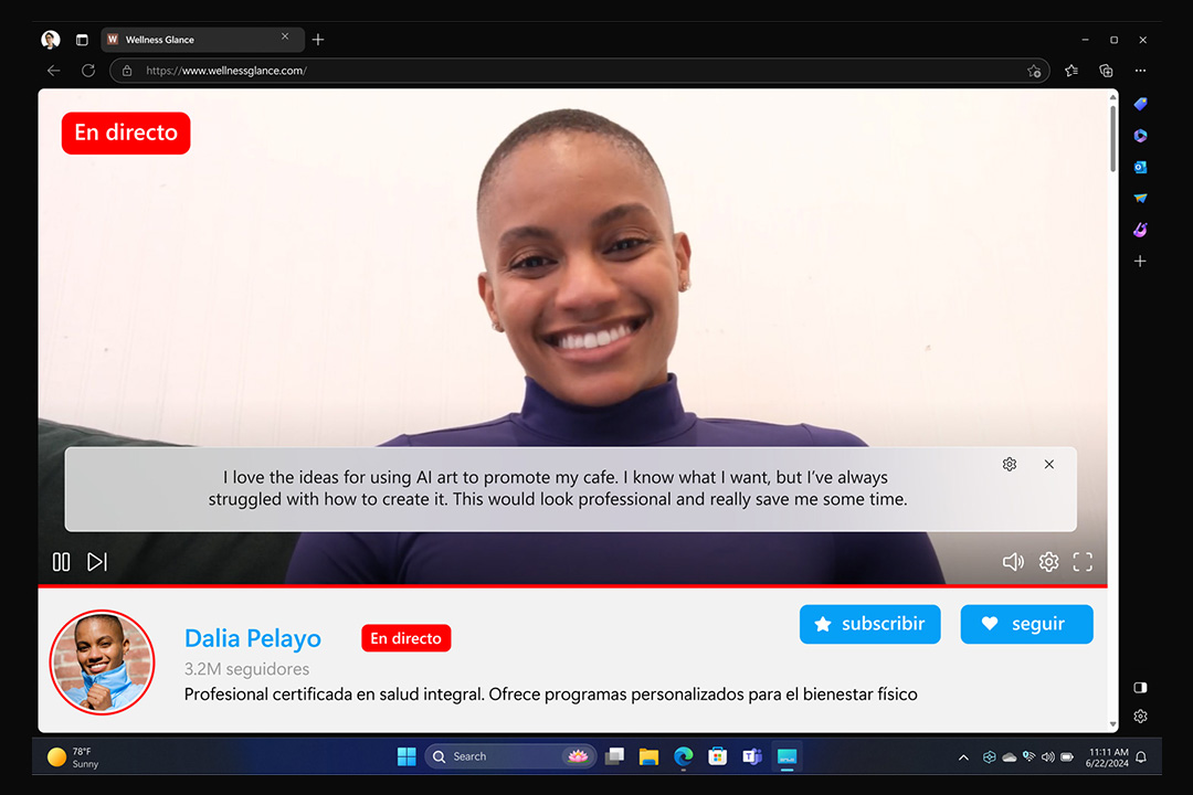 微软 Surface Pro 第11版 实时字幕