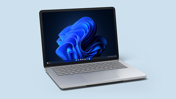 笔记本电脑模式下的 Surface Laptop Studio 2 商用版。