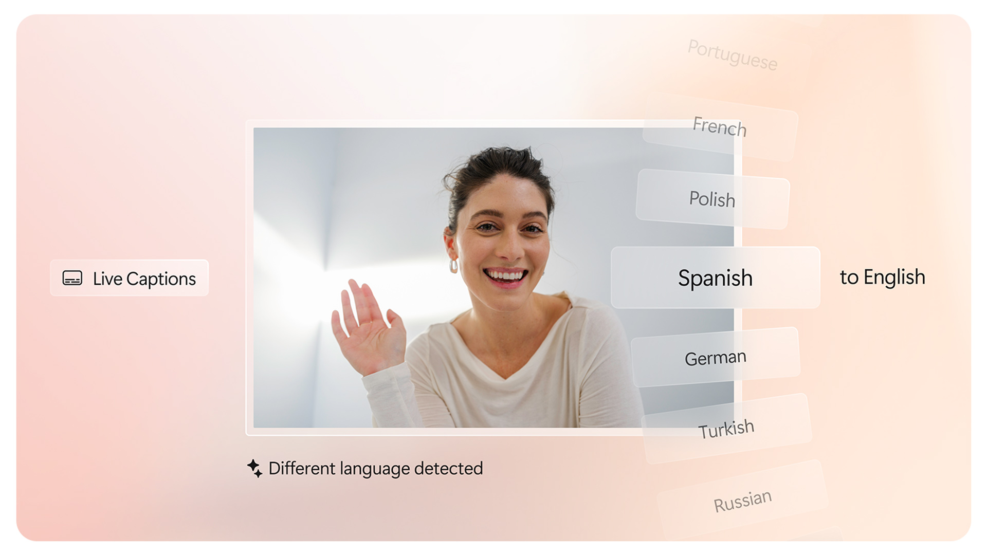 一个人在 Windows 11 AI+ PC 上使用实时字幕功能。