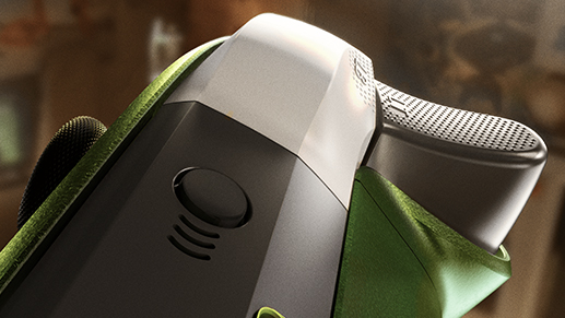 XBOX 无线控制器 X25 特别版上的缓冲键和扳机键特写