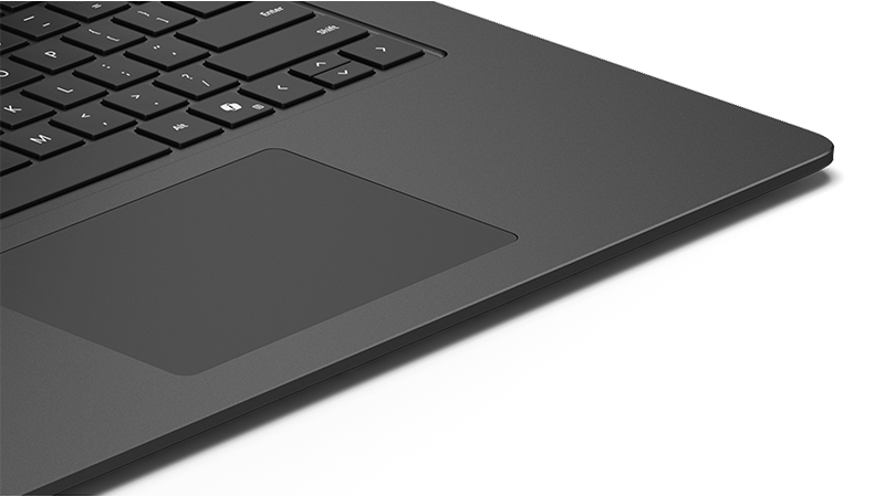 Surface Laptop 商用版触控板与键盘的特写。