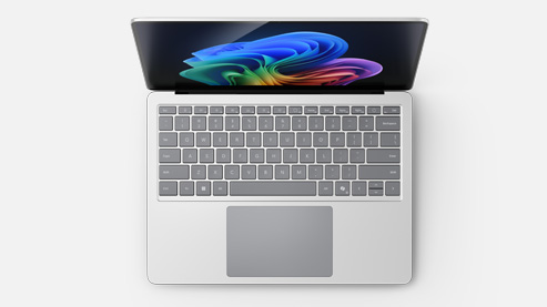 Surface Laptop 商用版亮铂金, Windows 11 AI PC俯视图