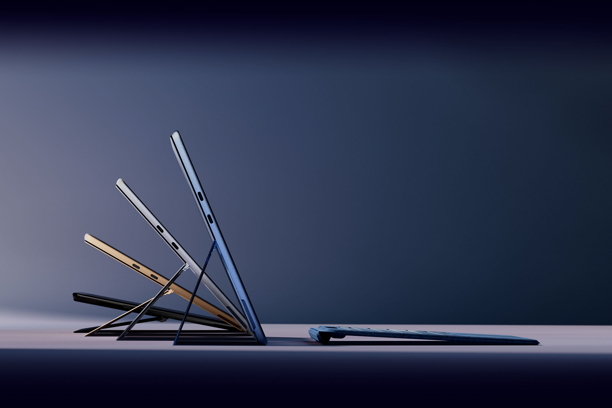 Surface Pro Windows 11 AI PC 产品侧面展示