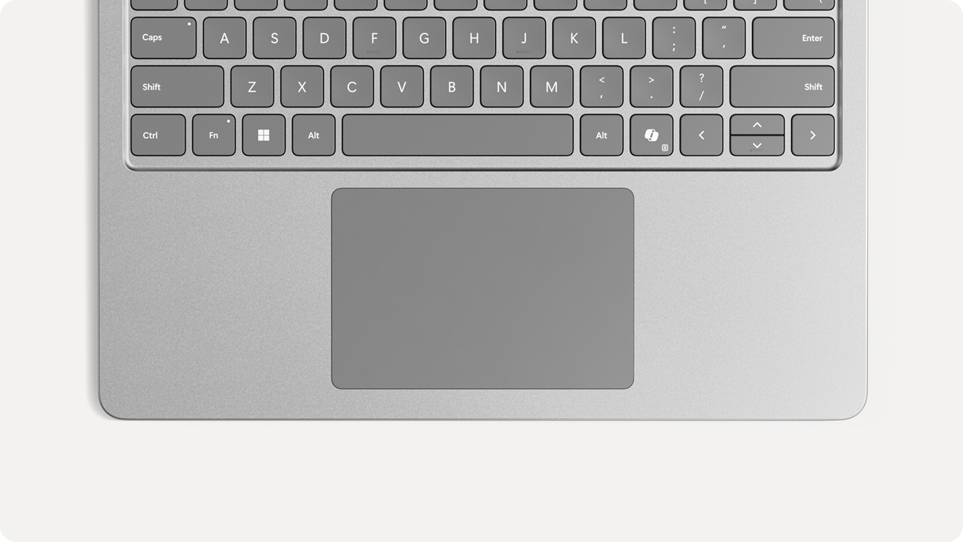 Surface 设备键盘的俯视图。